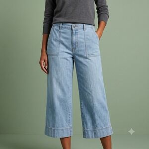 Lee Riveted Vintage Light Wash Denim Capri Pants Women's Size 12M 100% Cotton